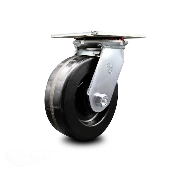 6 Inch Heavy Duty Top Plate Phenolic Swivel Caster with Ball Bearing SCC